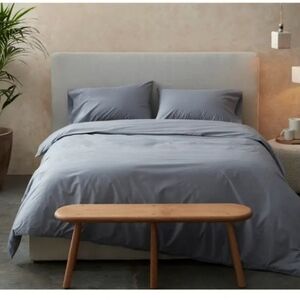 EUC Coyuchi Dark Gray Organic Cotton Duvet Cover - Full